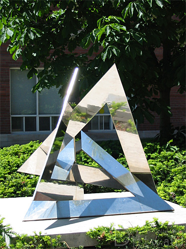 picture of steel triangular sculpture by John Robinson called 